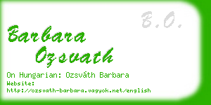 barbara ozsvath business card