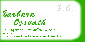 barbara ozsvath business card